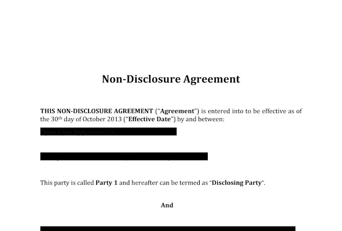review and draft non disclosure agreement